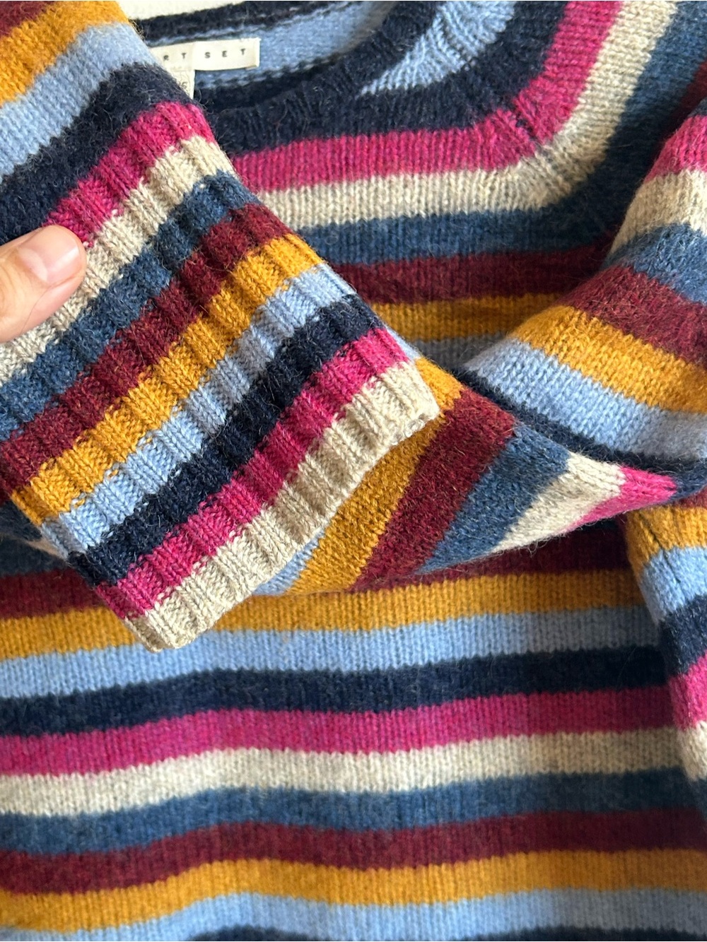 Smart Set Wool Striped Multicolor Knit Crewneck Sweater - Picture 4 of 6